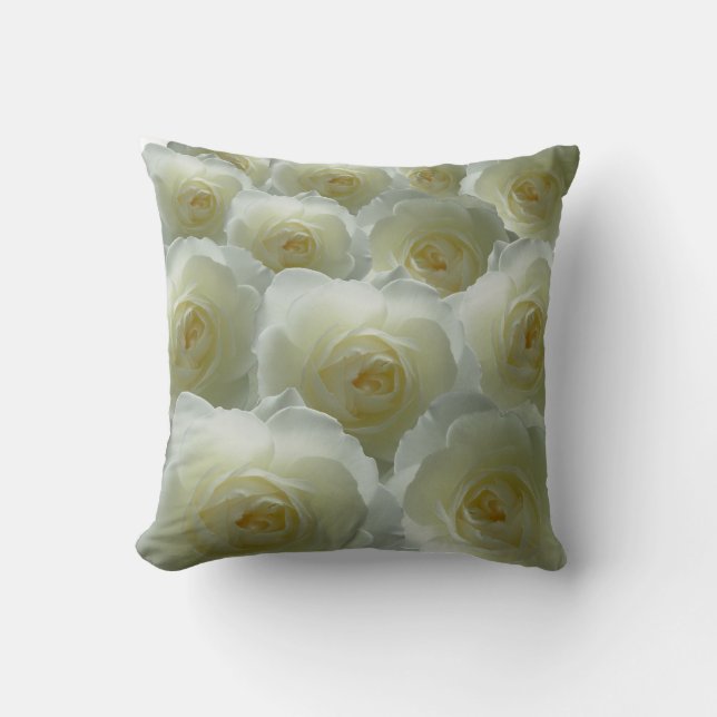 Ro Pillows Vit ros Pillows Flower Decor Kudde (Framsida)