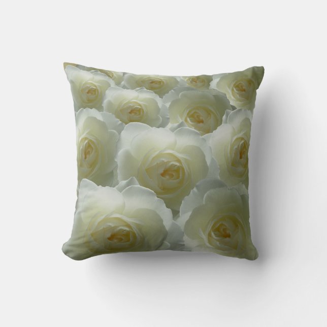 Ro Pillows Vit ros Pillows Flower Decor Kudde (Framsida)