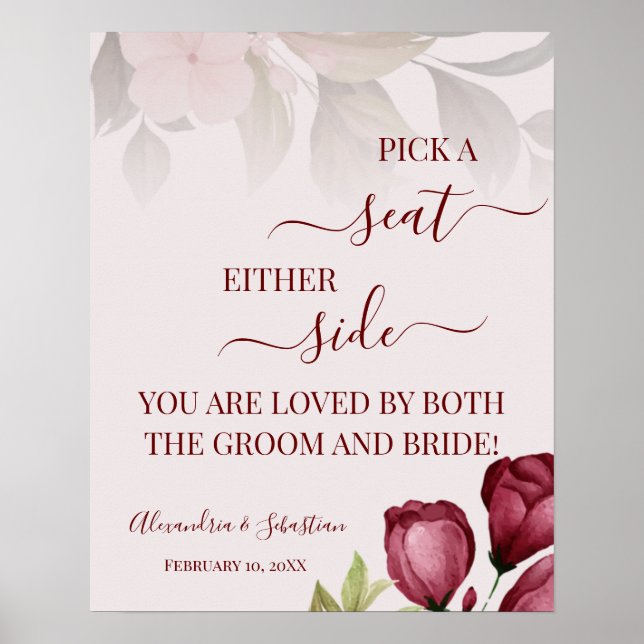 Ro Plocka A Säte på båda sidor om Bröllop Poster (Framsidan)