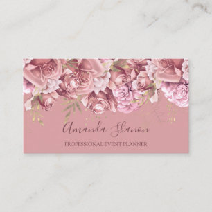 Ro Powder Flower Glam Event Planner QRCODE Visitkort
