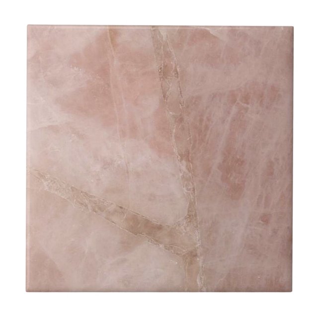 Ro Quartz Crystal Gemstone Rosa Marble Skriv ut Kakelplatta (Framsidan)