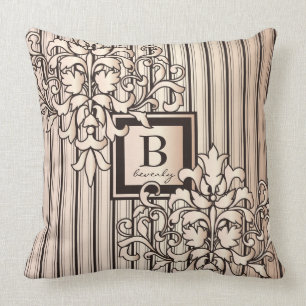 Ro Quartz Damask Rand Monotone Neutralt Girly Kudde