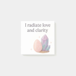 Ro Quartz & Fluorite Crystal Affirmation Post-it Block