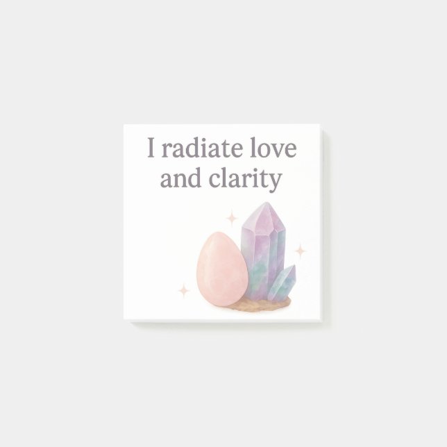 Ro Quartz & Fluorite Crystal Affirmation Post-it Block (Framsida)