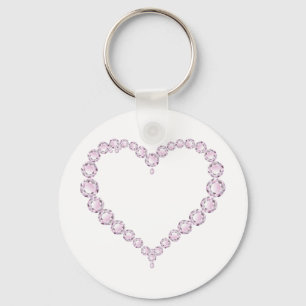 Ro Quartz Gem Heart Nyckelring