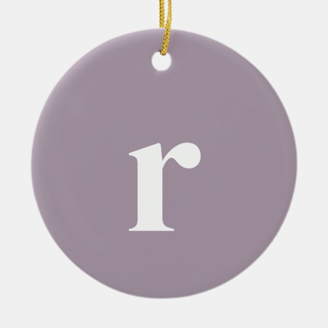 Ro Quartz Initial Brev | Minimalistisk Trendig Julgransprydnad Keramik (Framsidan)