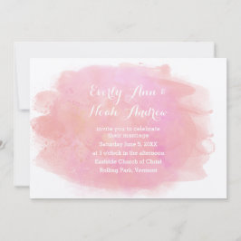 Ro Quartz och Lavender Watercolor Bröllop Inbjudningar