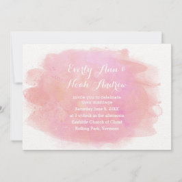 Ro Quartz och Lavender Watercolor Bröllop Inbjudningar