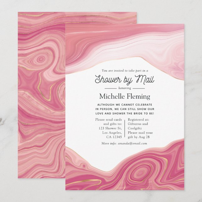 Ro Quartz och  Strata Shower efter post Inbjudningar (Fram/baksida)