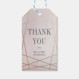 Ro Quartz Opaline och Guld Tack Gift Märkre Presentetikett