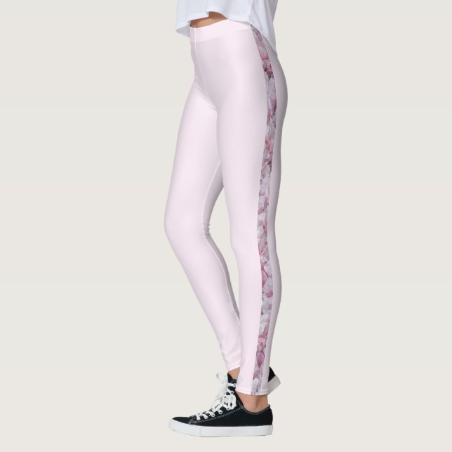 Ro Quartz Pastel Rosa Grått Modern Feminin Chic  Leggings (Vänster)
