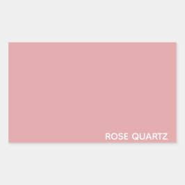 Ro Quartz rosa färg namn Rektangulärt Klistermärke