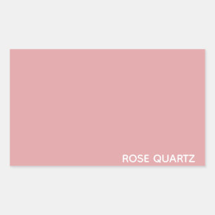 Ro Quartz rosa färg namn Rektangulärt Klistermärke