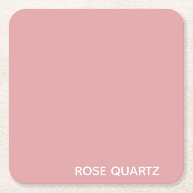 Ro Quartz rosa färg namn Underlägg Papper Kvadrat (Framsidan)