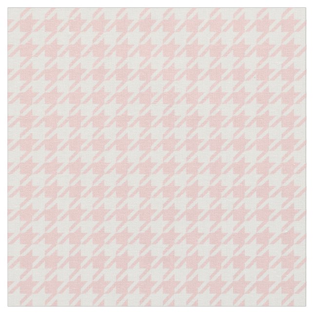 Ro Quartz Rosa & White Houndstooth Tyg (Närbild)