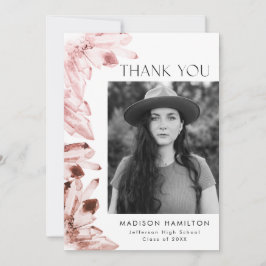 Ro Quartz Watercolor Crystals Photo Studenten Tack Kort