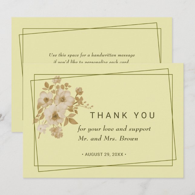 Ro Ram - den kelestiala Gulten Bröllop Tack Kort (Fram/baksida)