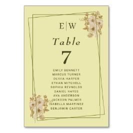Ro Ram - Monogram Celestial Gult Bröllop Bordsnummer