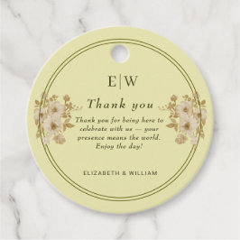 Ro Ram - Monogram Celestial Gult Bröllop Gåvor Etiketter