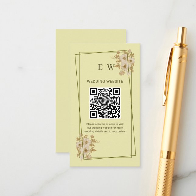 Ro Ram - Monogram Celestial Gult Bröllop Tilläggskort (Fram/Back In Situ)