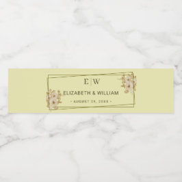 Ro Ram - Monogram Celestial Gult Bröllop Vattenflaskor Etikett