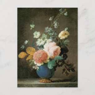 Ro, Ranunculus och andra blommor i Blå Vas Vykort
