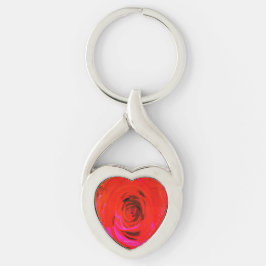 Ro Red 1974, Metall Keychain Twisted Heart Silverfärgad Nyckelring