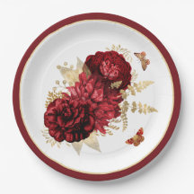 Ro Red Guld Blommigt Butterfly