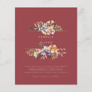Ro Red Summer Blommigt Wedding Investigation QR Co Flygblad