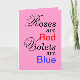 Ro Red Violets Blue Valentine Dikt Helgkort