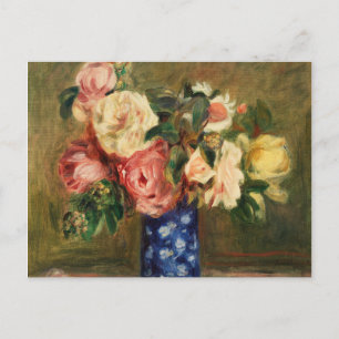 Ro Renoir Impressionist Art Painting i Bouquet Vykort