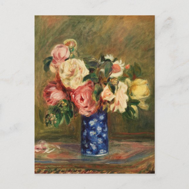Ro Renoir Impressionist Art Painting i Bouquet Vykort (Framsida)