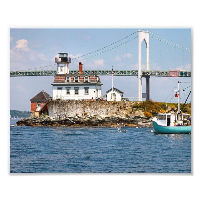 Ro, Rhode island fotoutskrift, fyr, Fototryck (Framsidan)