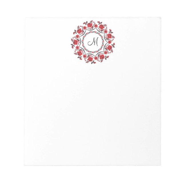 Ro ring Personlig Monogram Initial Anteckningsblock (Framsida)