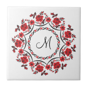 Ro ring Personlig Monogram Initial Kakelplatta