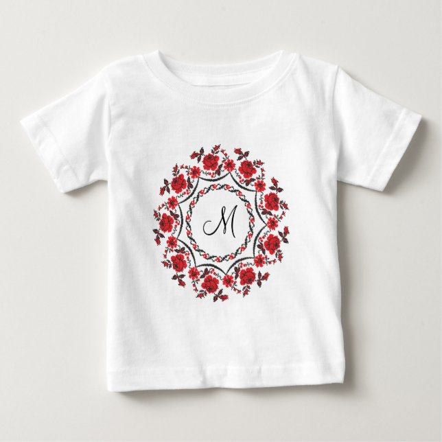 Ro ring Personlig Monogram Initial T Shirt (Framsida)
