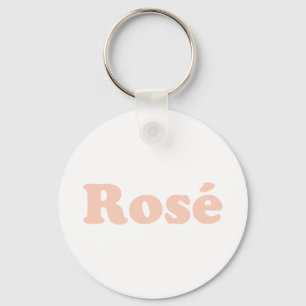 "Ro" Ro ljusa rosa brev vit Nyckelring