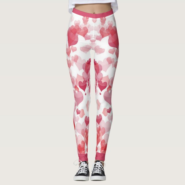 Ro röda flytande hjärtan leggings (Framsida)
