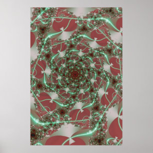 Ro Rödtext och Grönt Fractal Art Poster