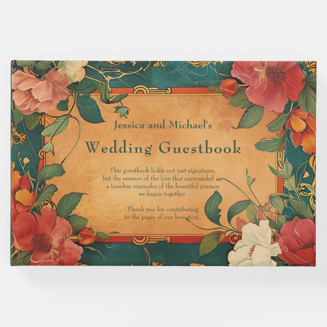 🌹 Ro Romantik: Art nouveau Splendor Gästböcker (Framsida)