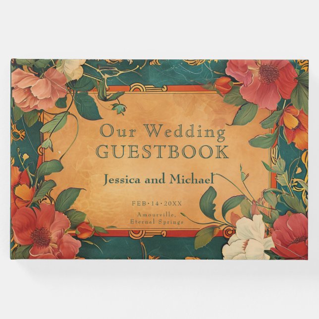 🌹 Ro Romantik: Art nouveau Splendor Gästböcker (Framsida)