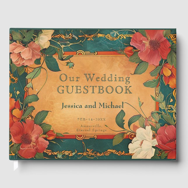 🌹 Ro Romantik: Art nouveau Splendor Gästböcker (Framsida)