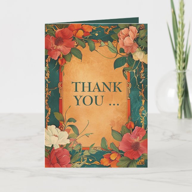 🌹 Ro Romantik: Art nouveau Splendor Tack Kort (Framsida)