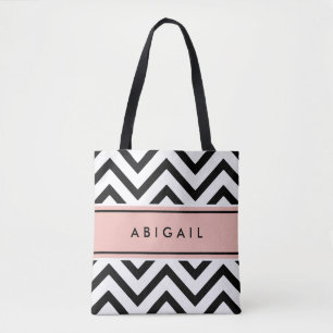 Ro Rosa Black White Modern Chevron Zigzag Tygkasse