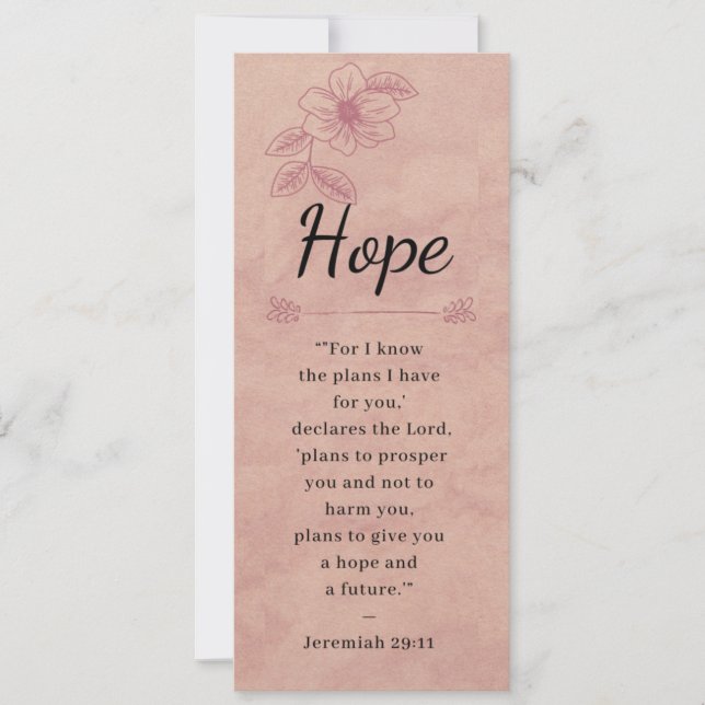 Ro Rosa Blommigt Elegant Bible-Hope-Bookmark (Framsida)