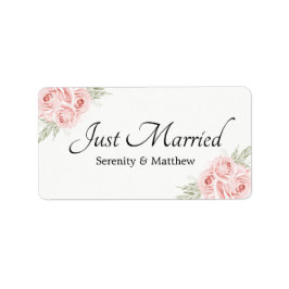 Ro Rosa Blommigt Ny gifta Bröllop Adressetikett