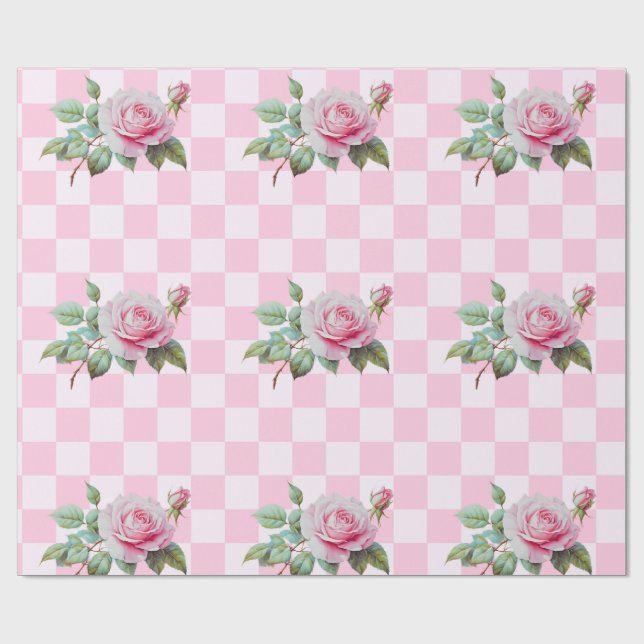 Ro Rosa Blooms Wrapping Papper Presentpapper (Platt)