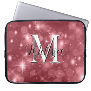 Ro Rosa Bokeh Modern Monogram Gnistra Laptop Fodral