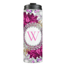 Ro Rosa Burgundy Diamonds Elegant Monogram
