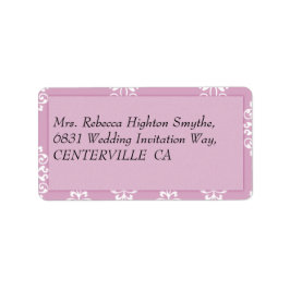 Ro Rosa Damask Wedding Adressetikett